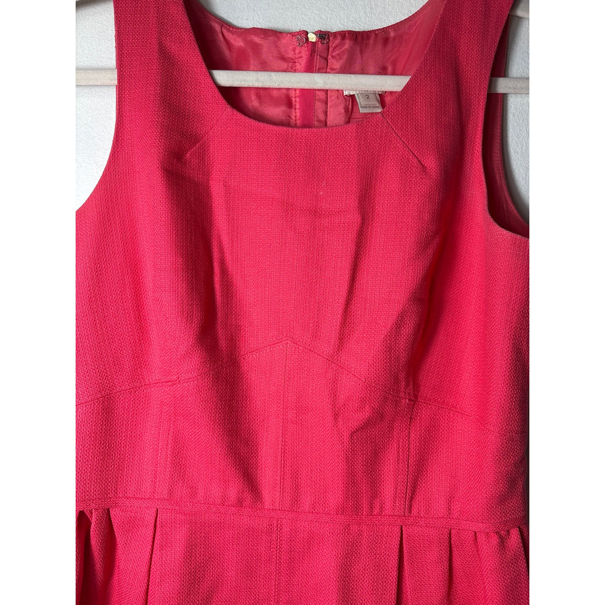 J. Crew Pink Sleeveless Knee Length Cotton Dress Sz 2