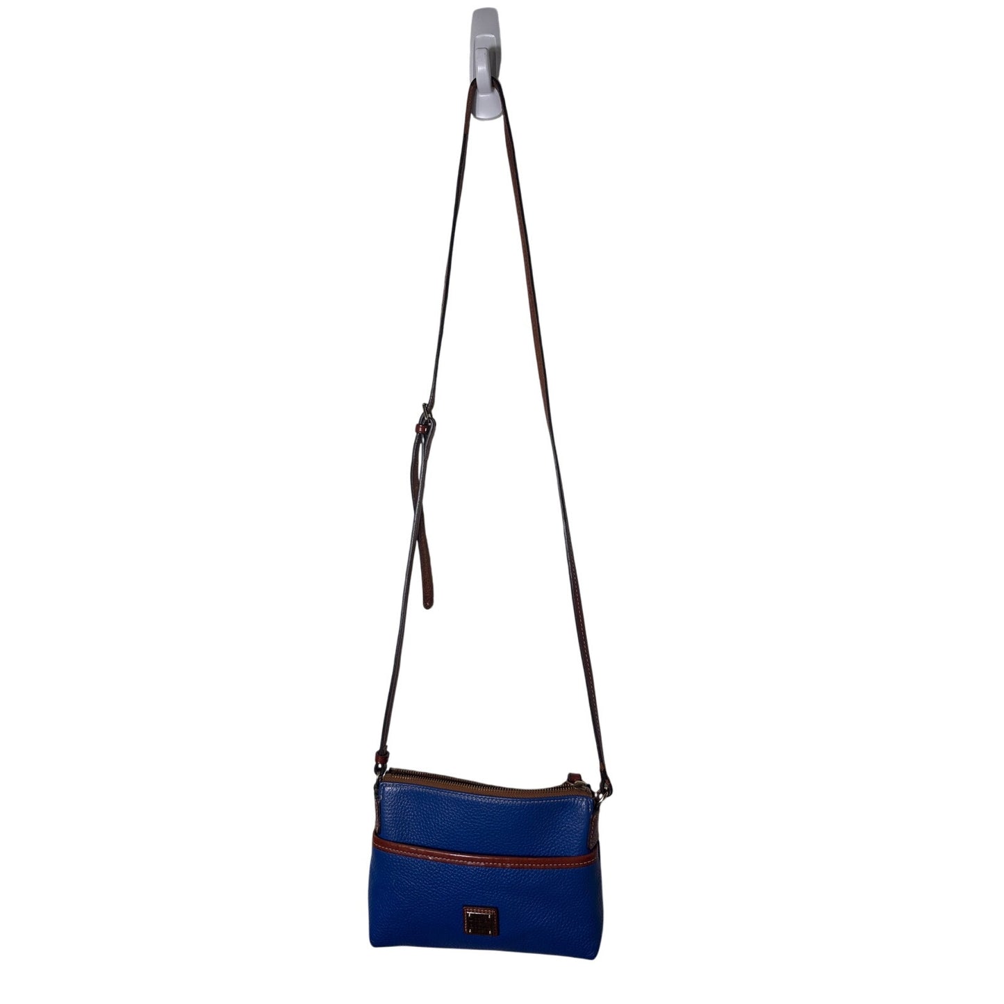 Dooney & Bourkey Blue Pebbled Crossbody Bag 9"x7"