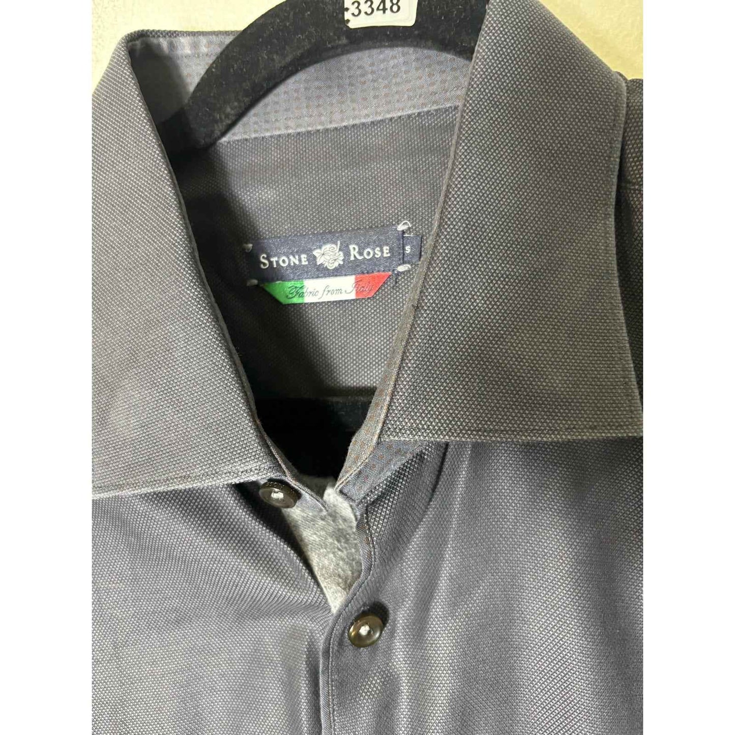 Men's Stone Rose Dark Gray Long Sleeve Cotton Button Down Shirt Sz 5