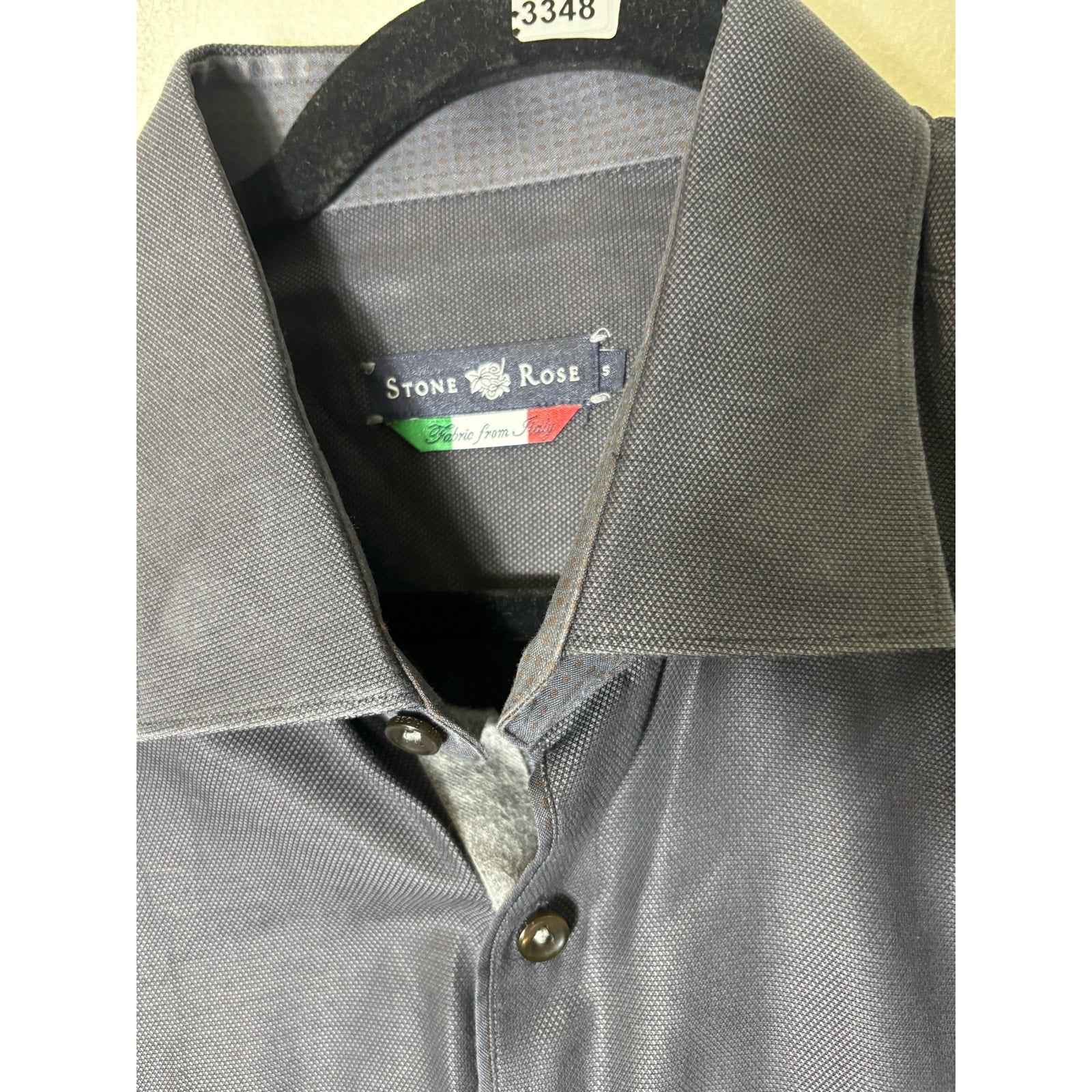Men's Stone Rose Dark Gray Long Sleeve Cotton Button Down Shirt Sz 5