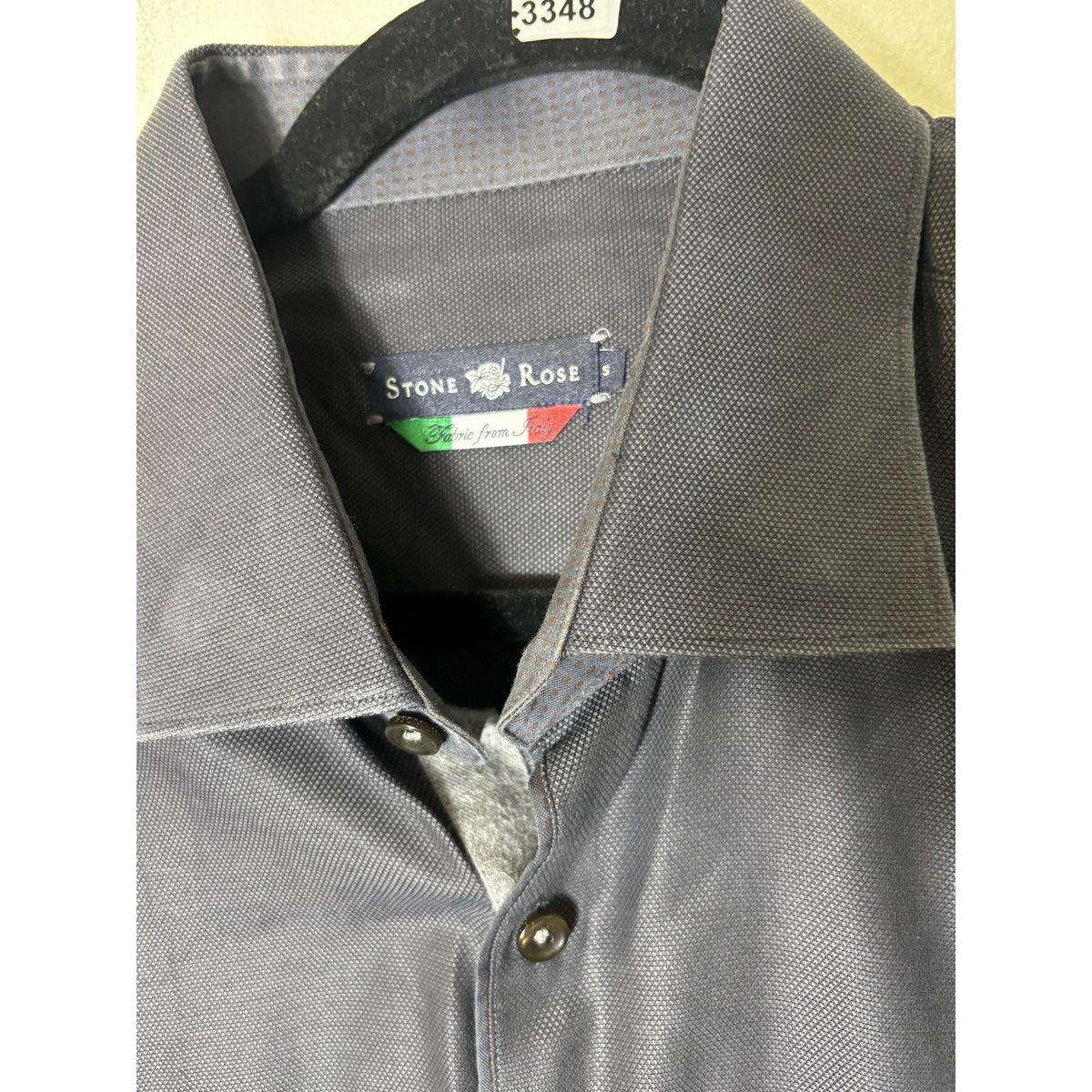 Men's Stone Rose Dark Gray Long Sleeve Cotton Button Down Shirt Sz 5
