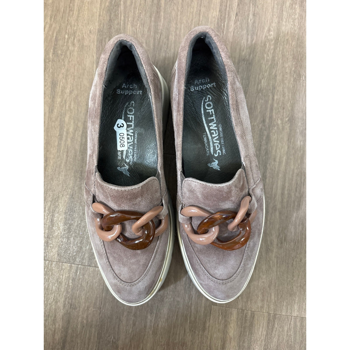 Soft Waves Brown Suede Loafers Sz 36 (5.5)