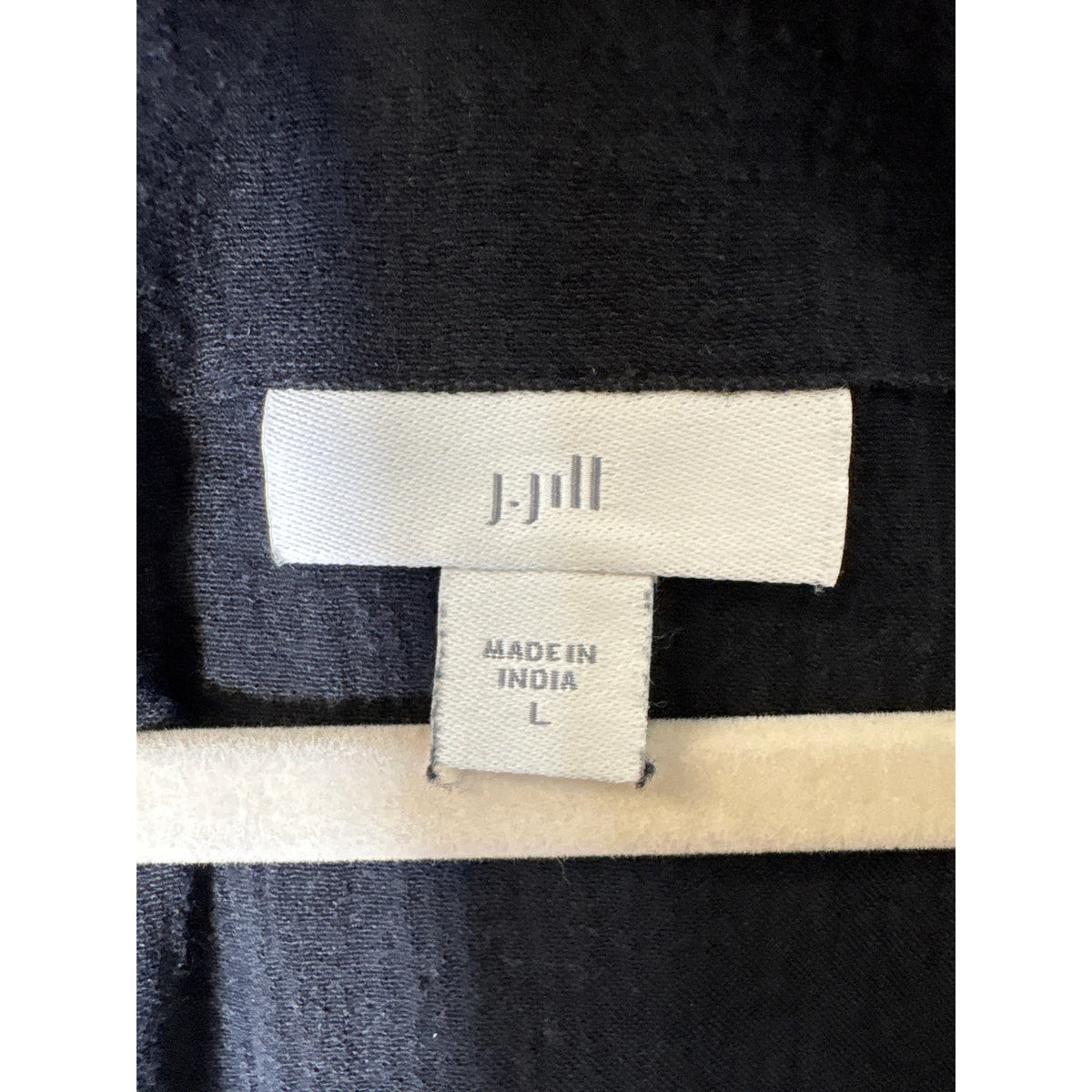J.Jill Black With Floral Embroidery Neckline Shirt Sz L
