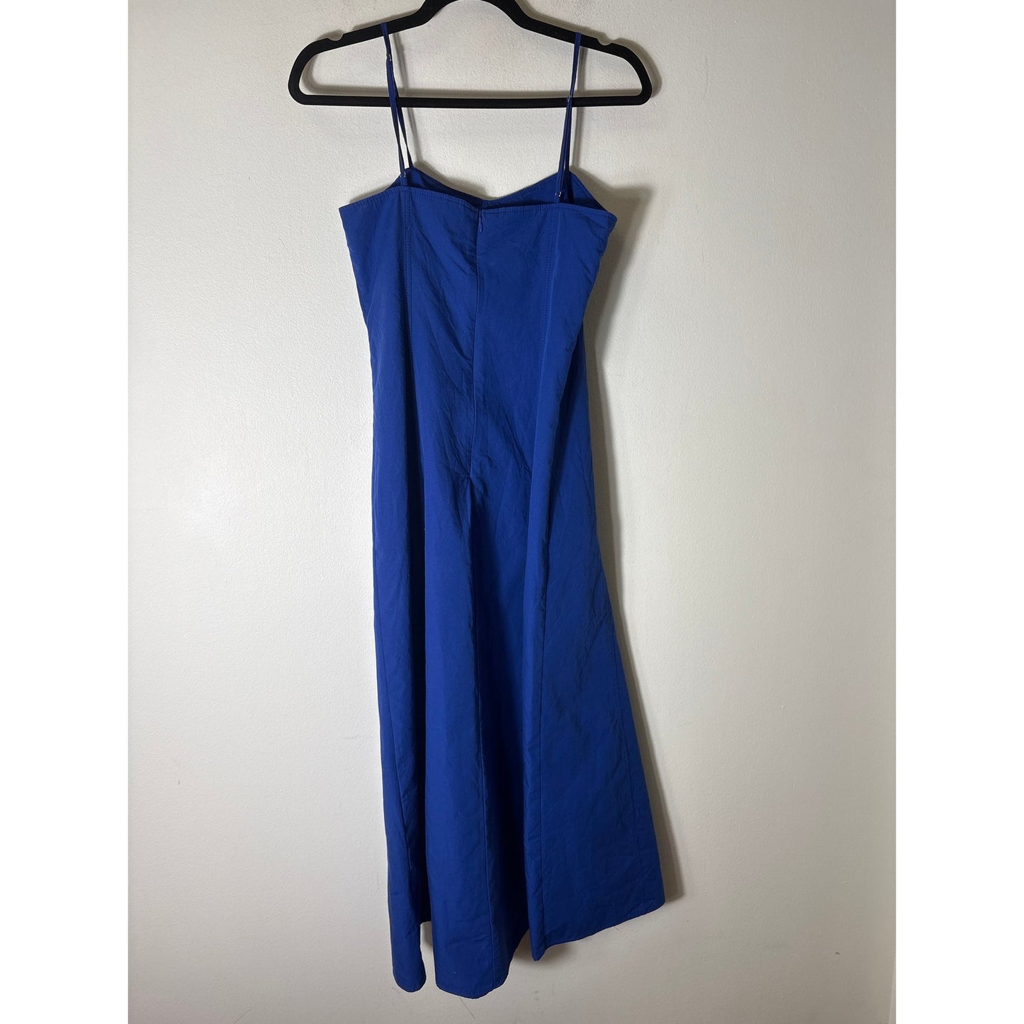 Zara Cobolt Blue Spaghetti Strap Seamed Maxi Dress Sz S