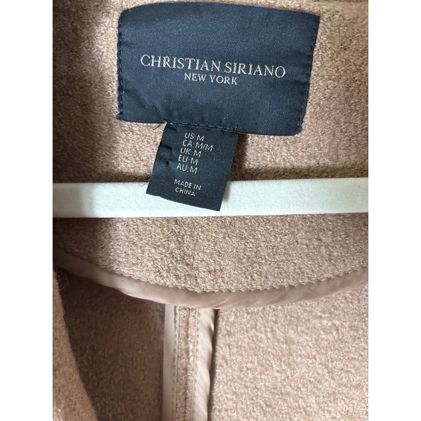 Christian Sirano Camel Boucle Coat Sz M
