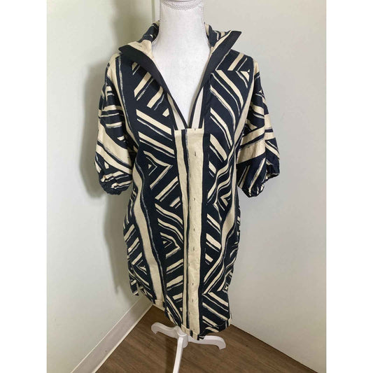 Emily McCarthy Navy and Cream Tuni Dress Sz XS