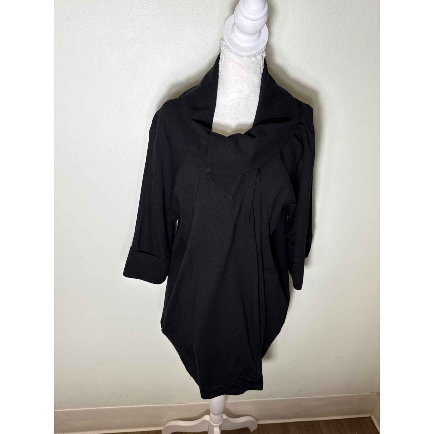 Joseph Ribkoff Black 3/4 Sleeve Open Front Car Coat Sz 12