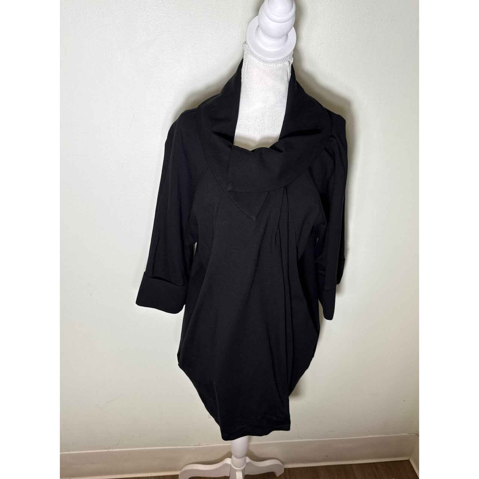 Joseph Ribkoff Black 3/4 Sleeve Open Front Car Coat Sz 12