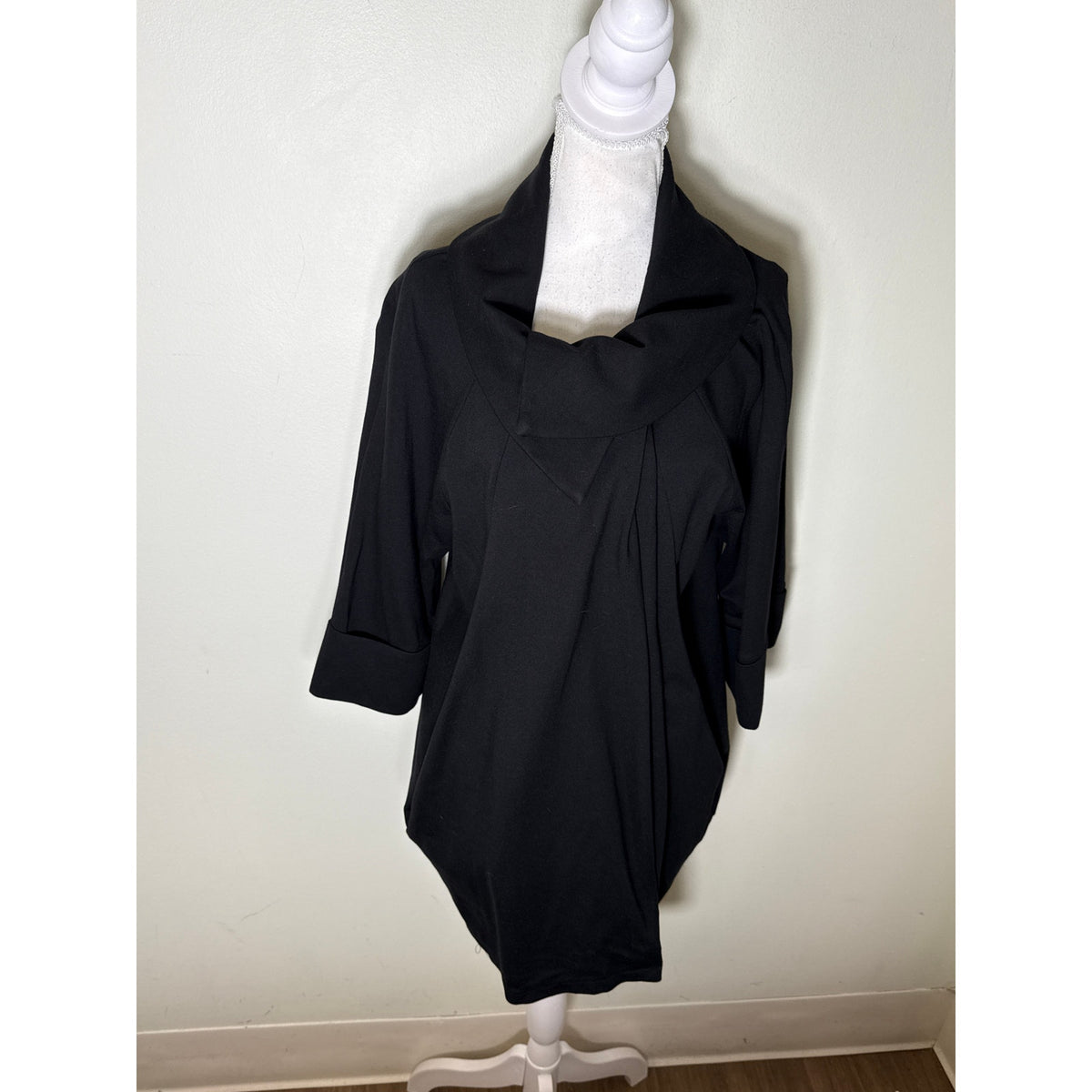 Joseph Ribkoff Black 3/4 Sleeve Open Front Car Coat Sz 12