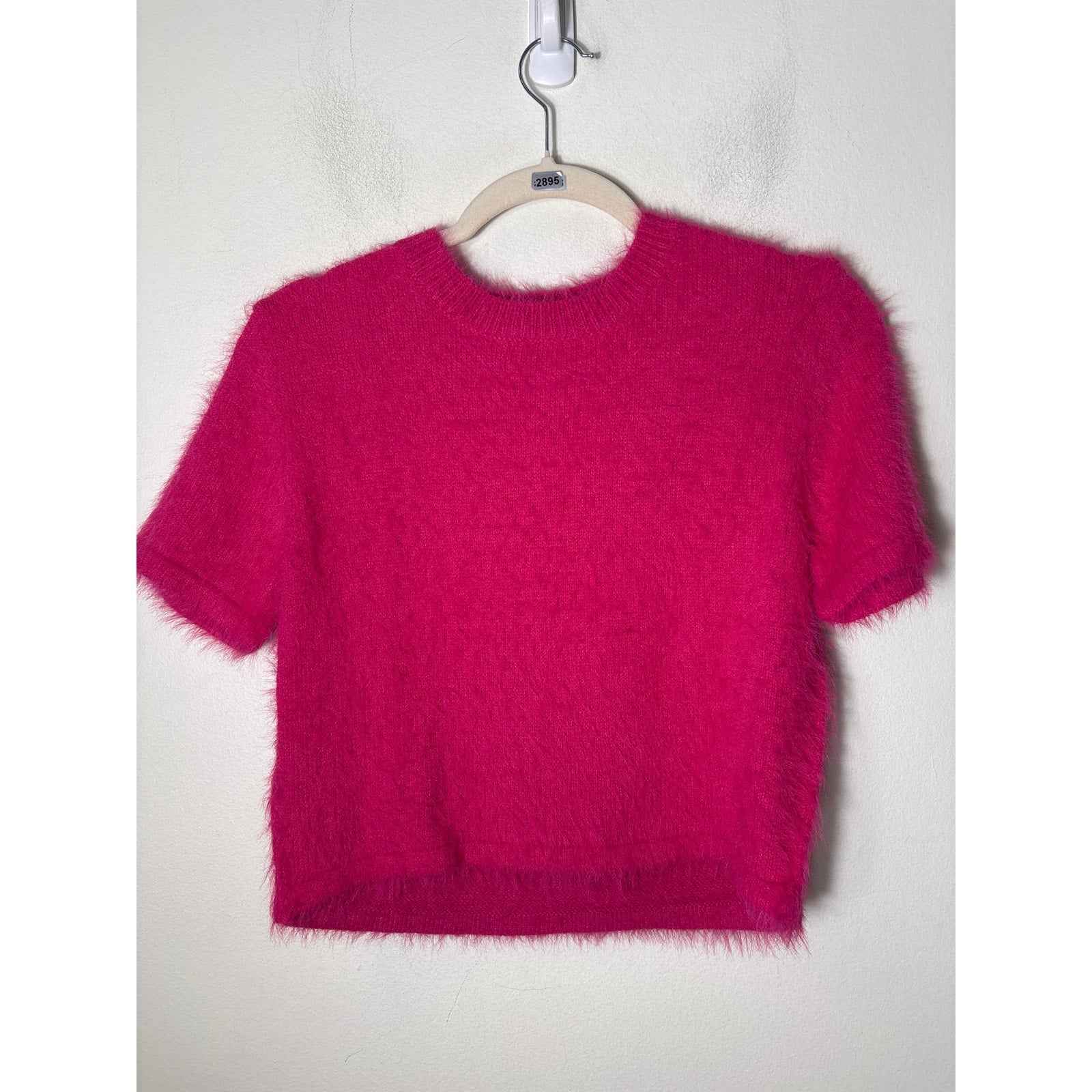 Pants Store Hot Pink Fuzzy Crop Sweater Sz L