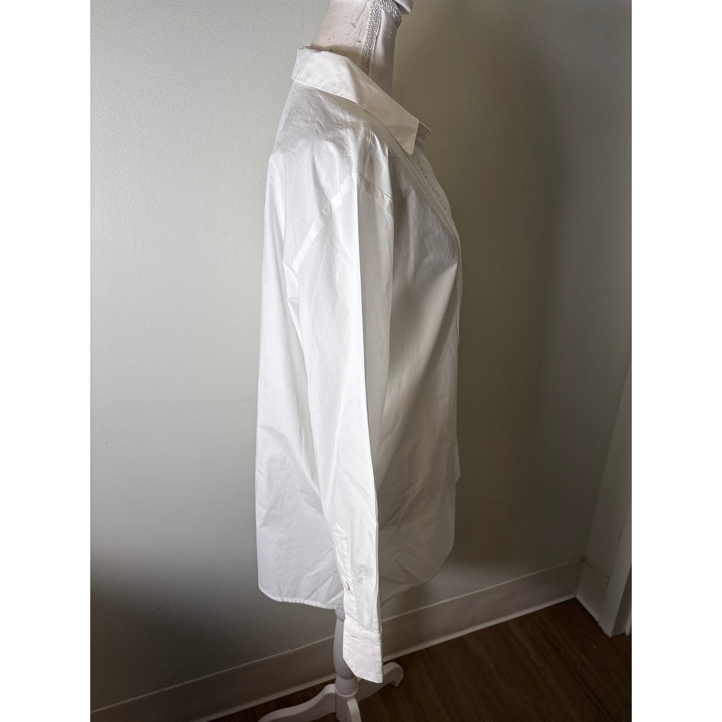 Silvia Tcherassi White Bega With Sheer Detail Inset Blouse Sz M