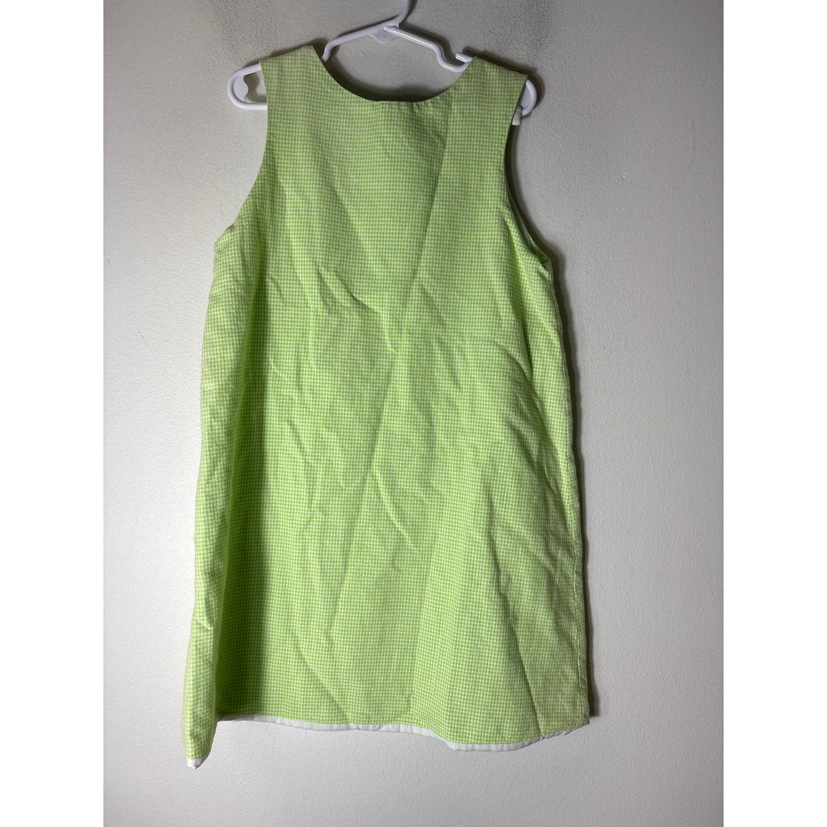 Girls Vintage The Bailey Boys Green&White houndstooth Purse applique dress Sz 6