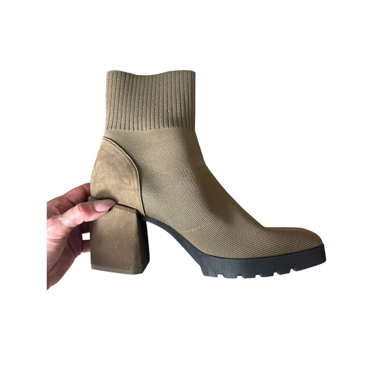 Eileen Fisher Brown Fabric Pull On Ankle Bootie Sz 10