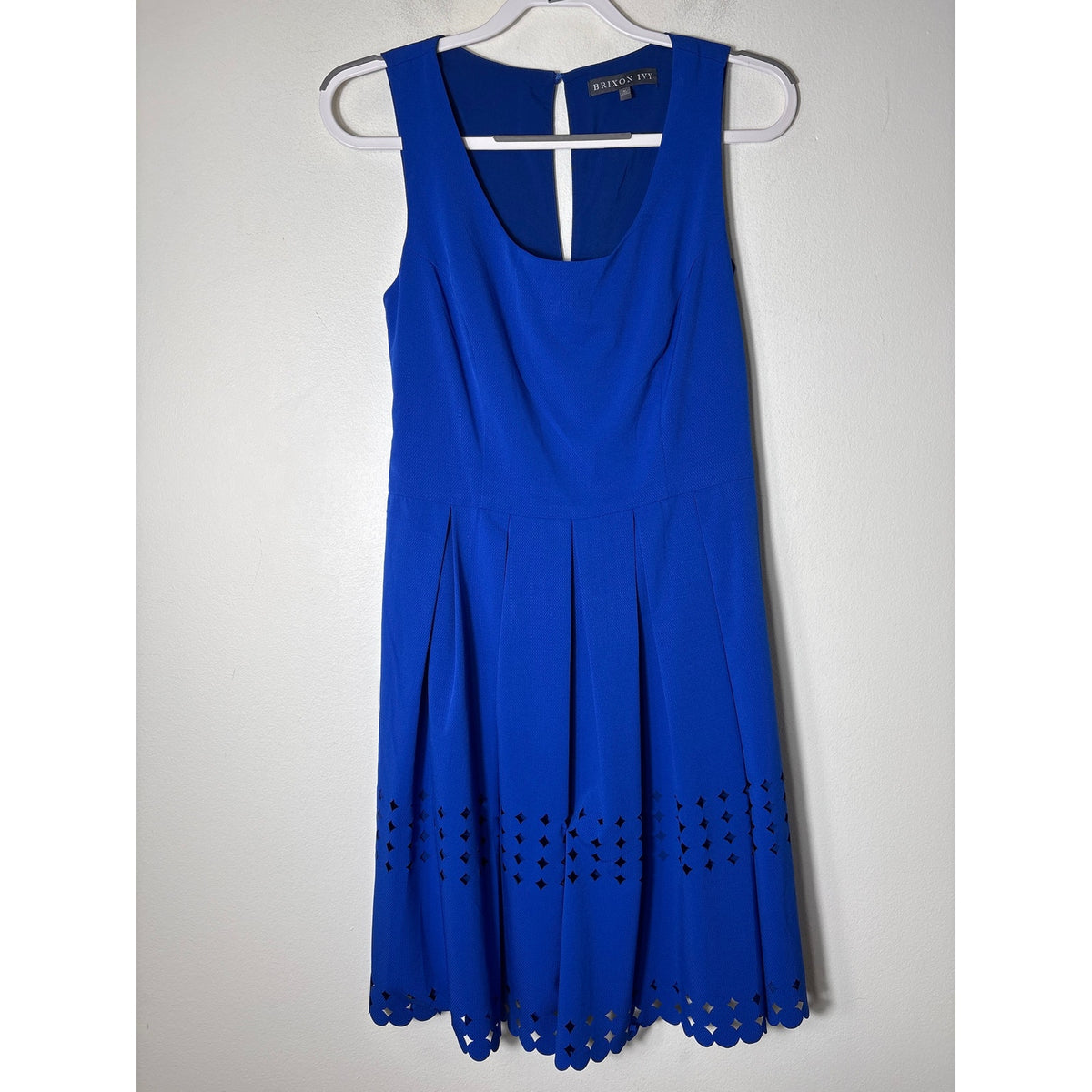 Brixon Ivy Royal Blue James Laser Cut Knee Length Dress Sz M