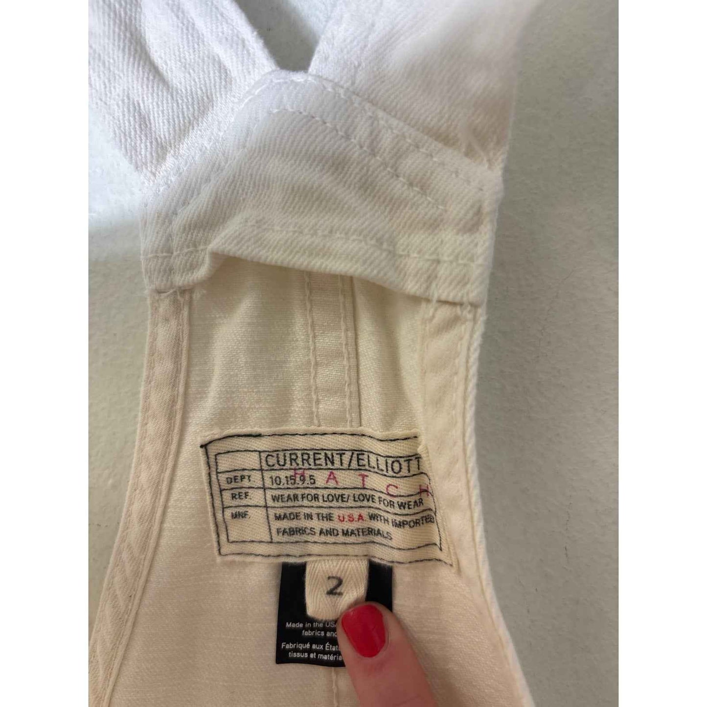 Current Elliott Cream Denim Overalls Sz 2