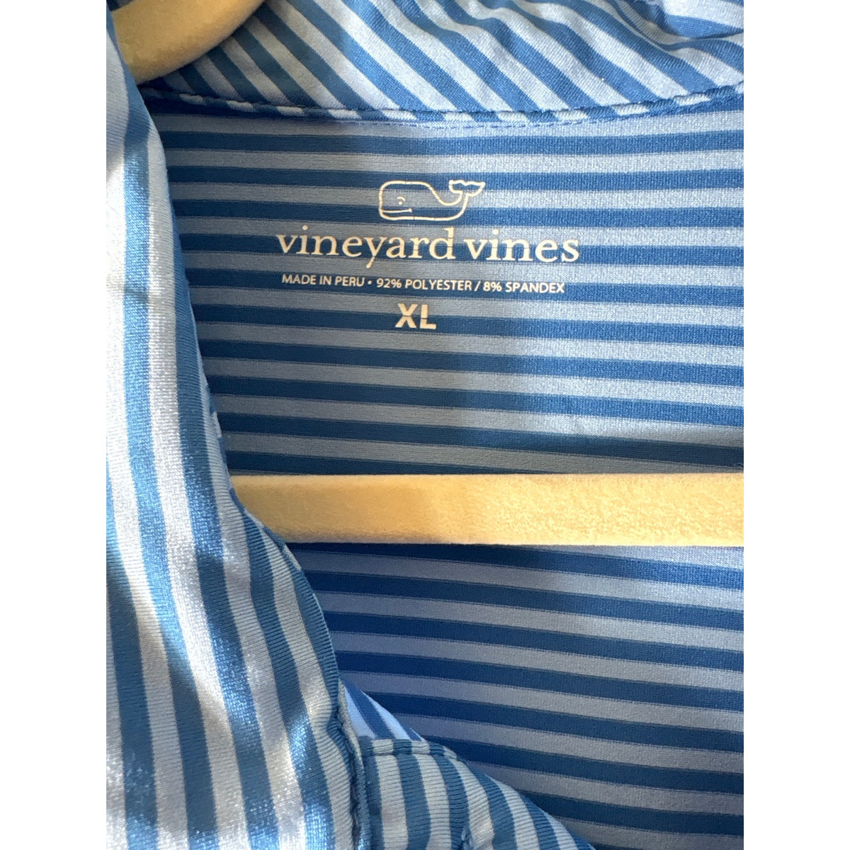 Vineyard Vines Blue Stripe Short Sleeve Golf Shirt Sz XL