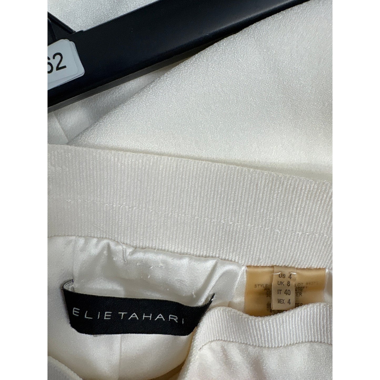 Elie Tahari Off White Back Zip Knee Length Pencil Skirt Sz 4