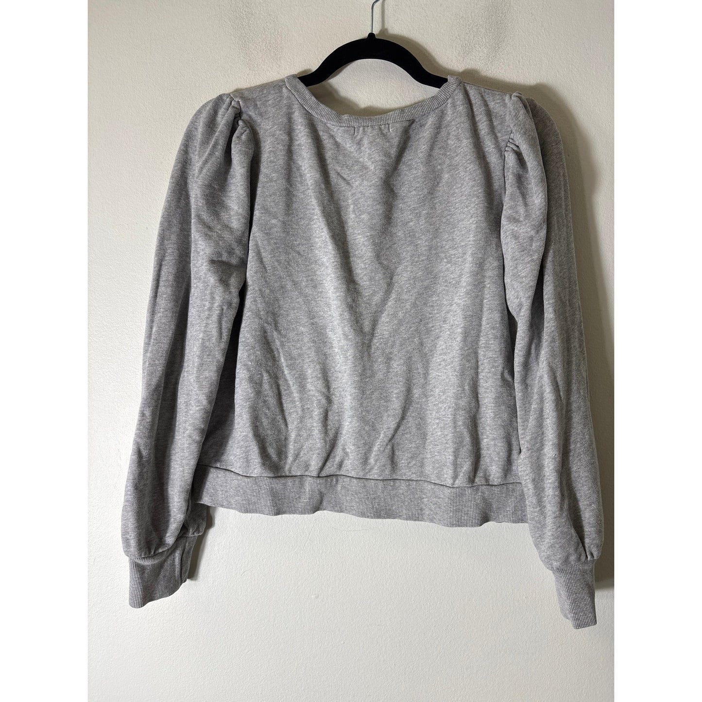 Z Supply Gray Puff Sleeve Sweatshirt Sz S