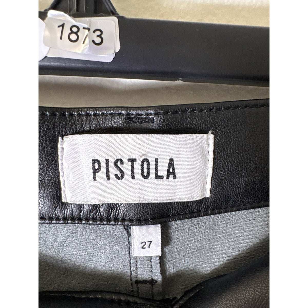 Pistola Black Faux Leather Jeans Style Pants Sz 27