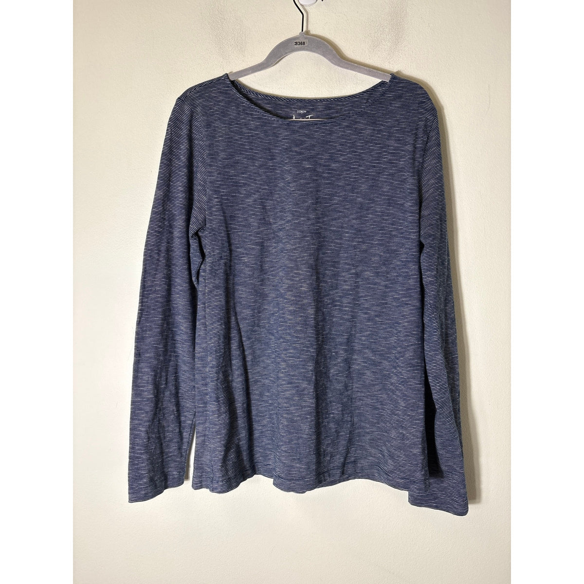 J. Crew Navy and White Stripe Cotton Long Sleeve Tee Sz XL