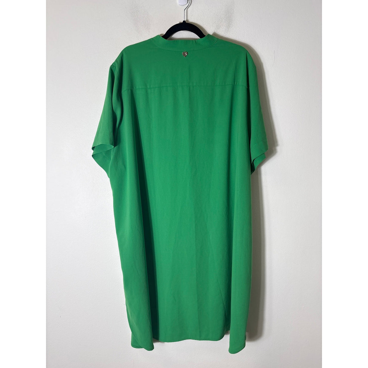 MAT. Bright Green Short Sleeve Button Up Shirt Dress Sz XL