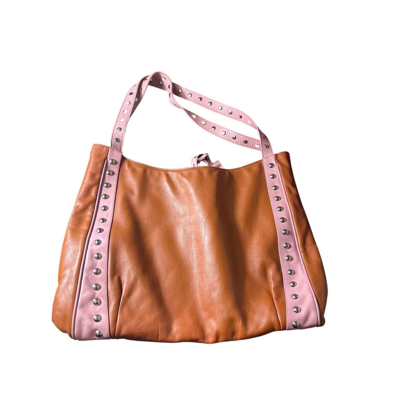 Margerie Venezia Pink Brown Large Leather Studded Tote