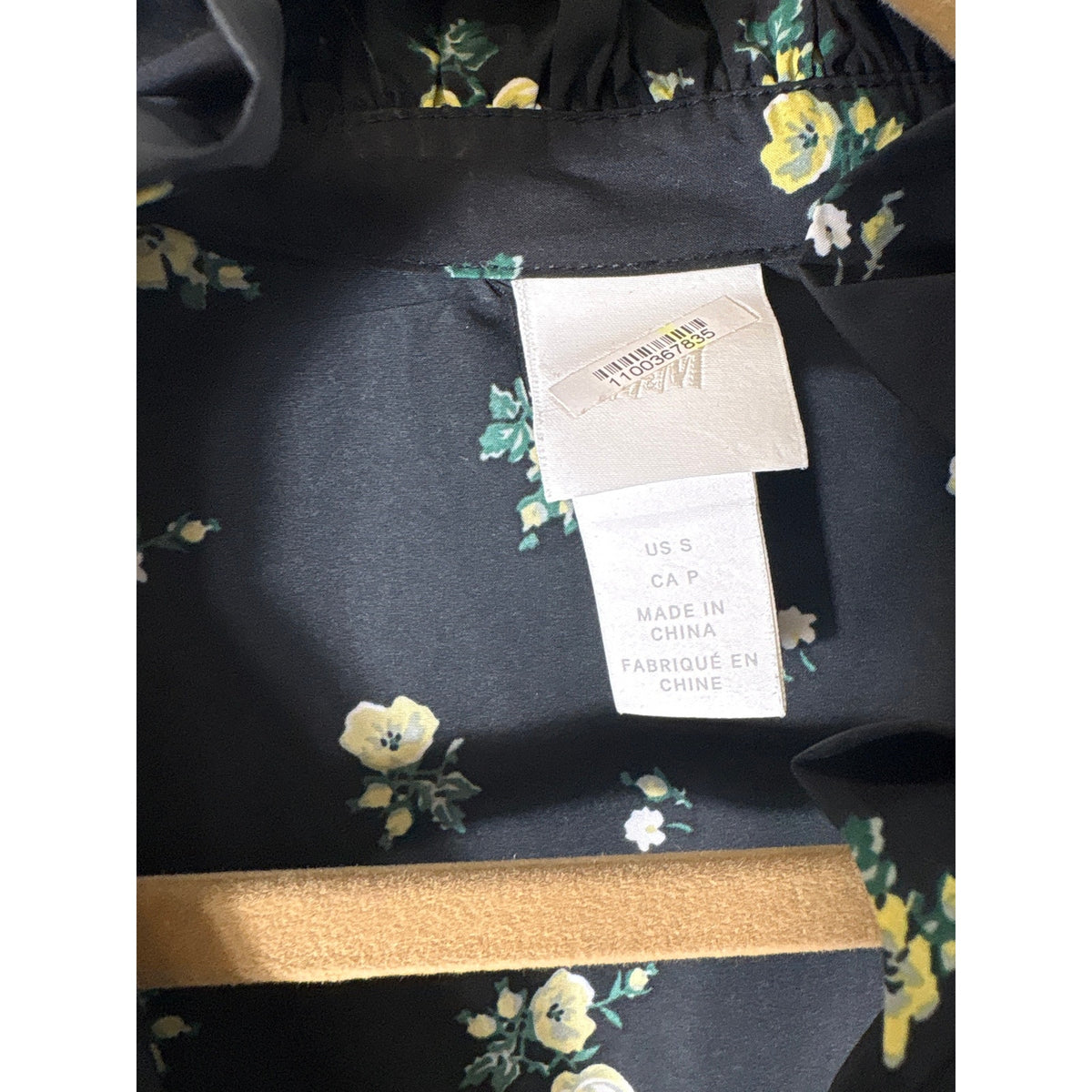 H&M Black With Yellow Flower Dress Sz S