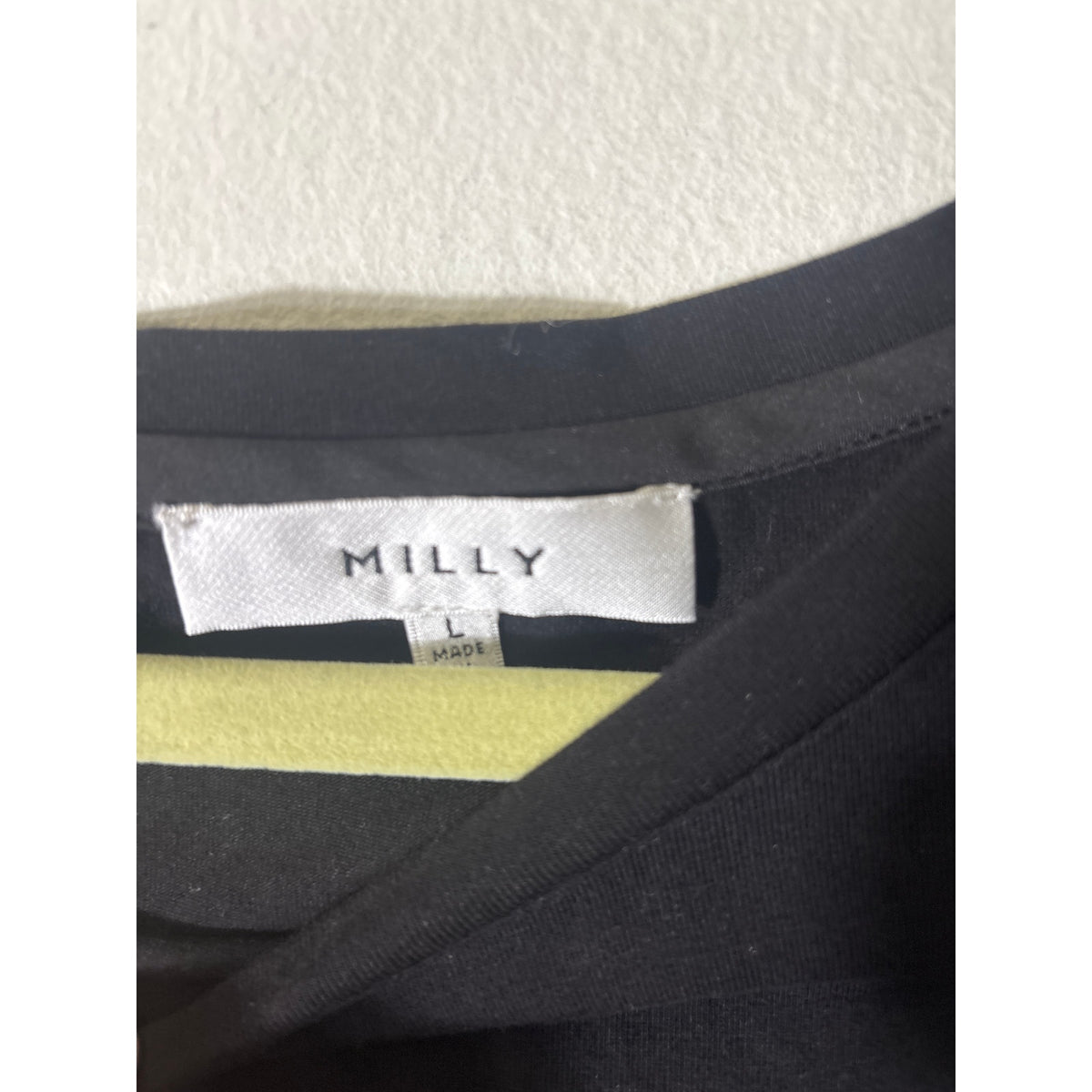 Milly Black Asymetrical Flutter Sleeve Tee Shirt Sz L
