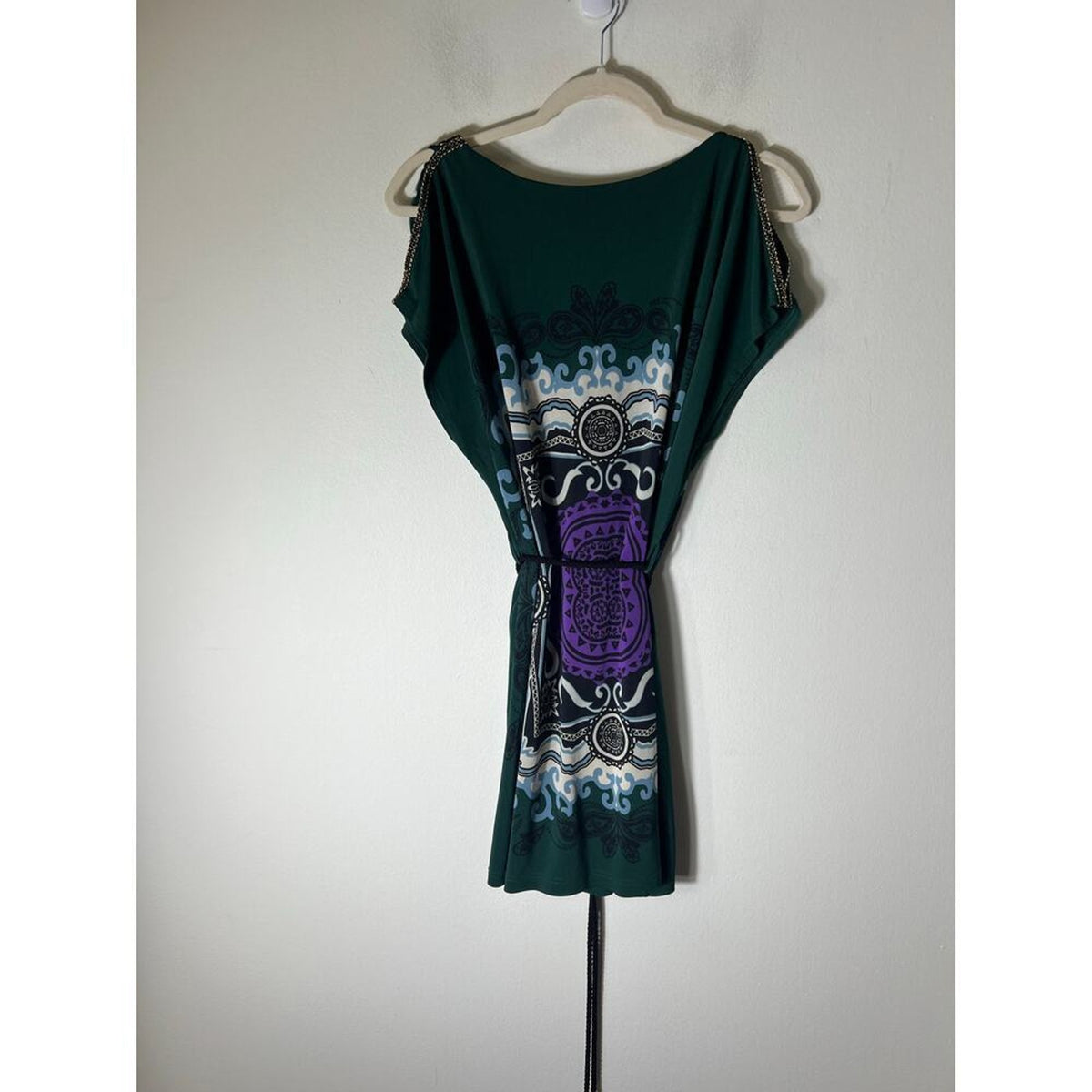 RN London Orion Green Purple Mini Dress XS Small