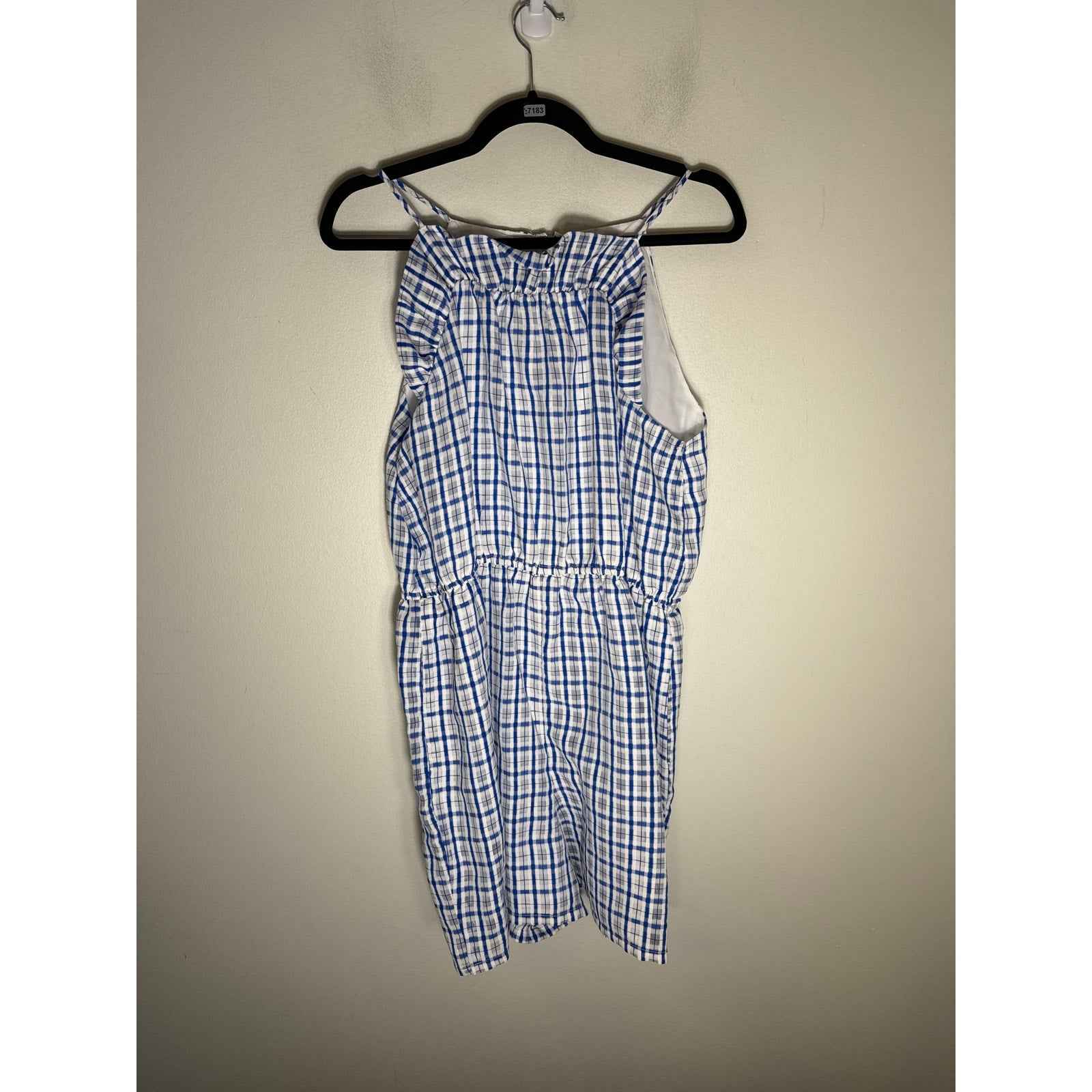 Corey Lynn Calter Blue and White Sheer Overlay Mini Dress Sz S