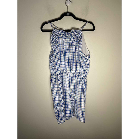Corey Lynn Calter Blue and White Sheer Overlay Mini Dress Sz S