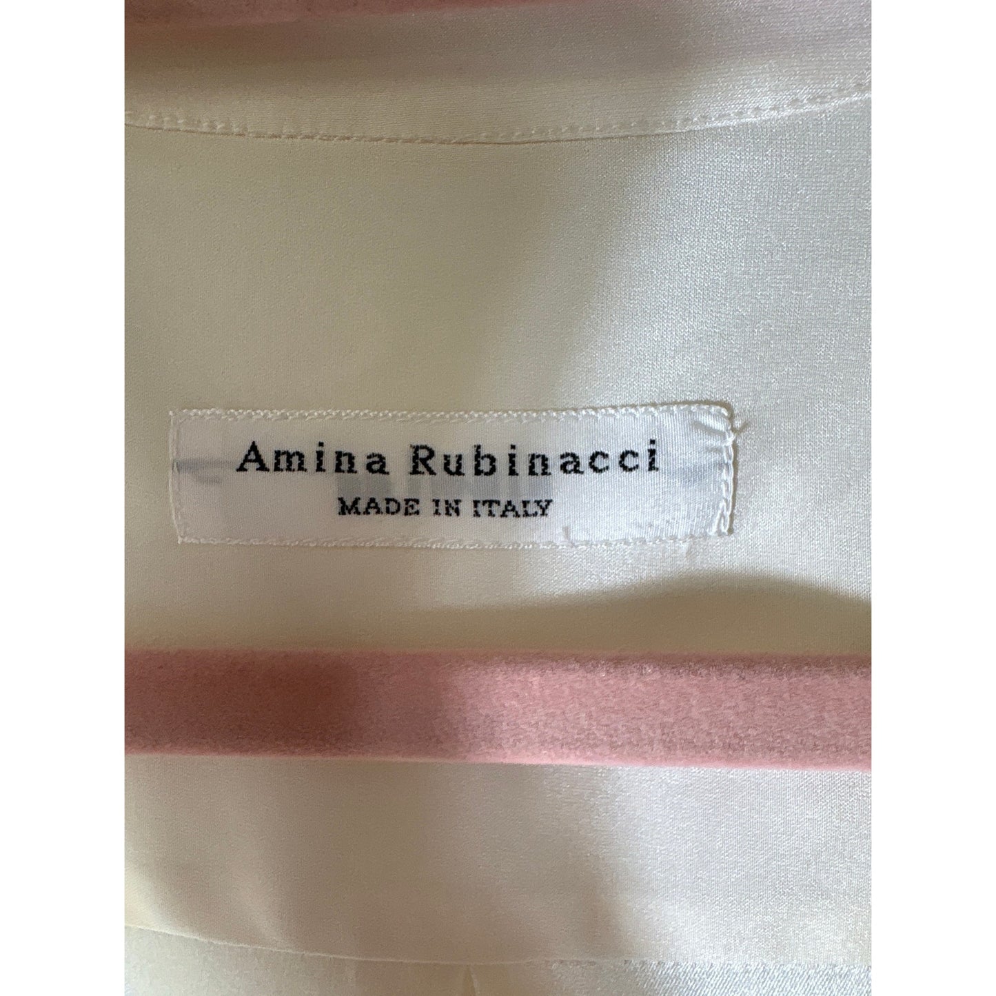 Amina Rubinacci Off White Long Sleeve Silk Tunic Style Top Sz 42