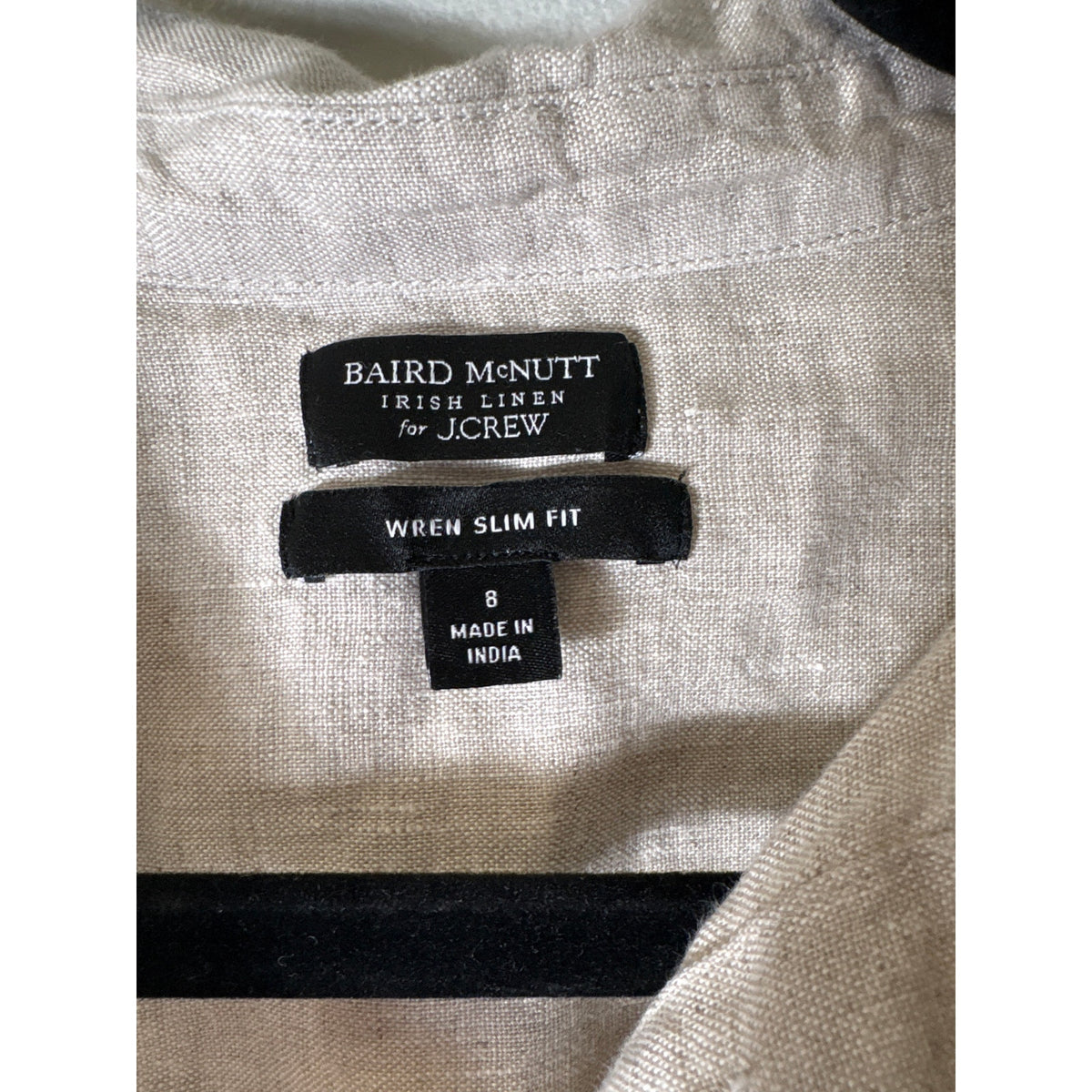 Baird McNutt for J. Crew Oatmeal Linen Long Sleeve Shirt Sz 8