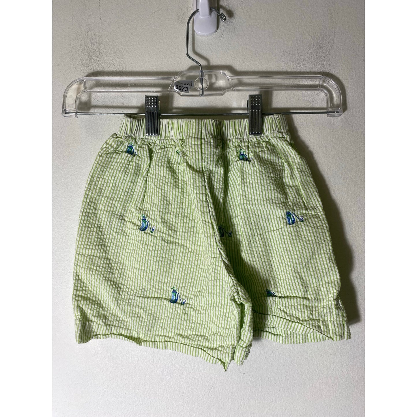 Mondays Child Green Seersucker Golf Shorts Sz 4T
