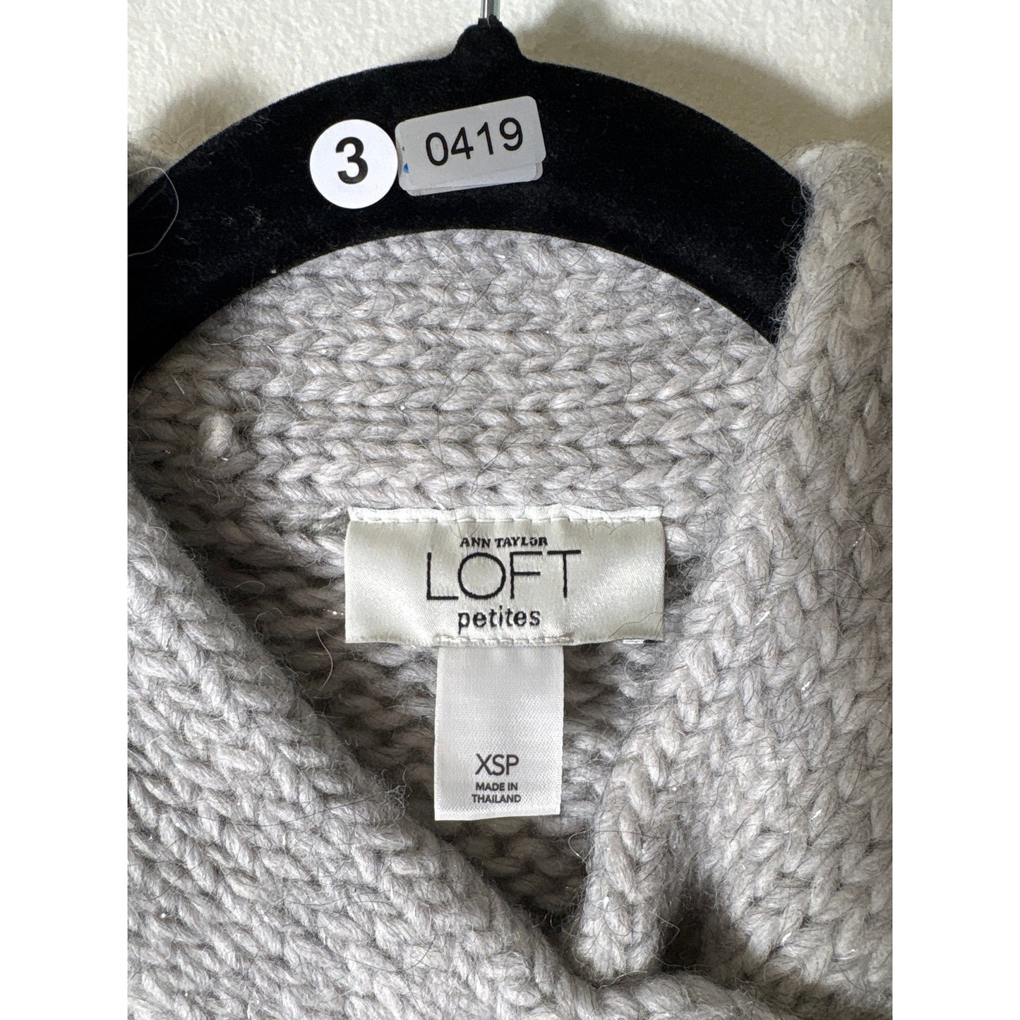 Loft Gray With Silver Thread Sweater Sz XS