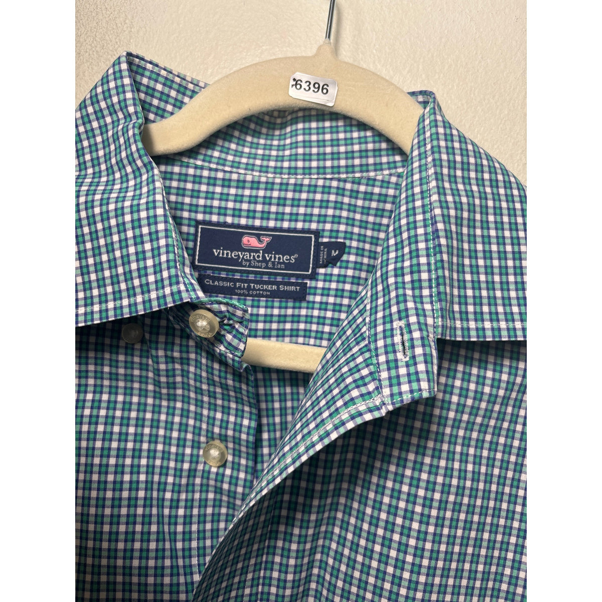 Men's Vineyard Vines Bright Green Plaid Long Sleeve Button Down Sz M