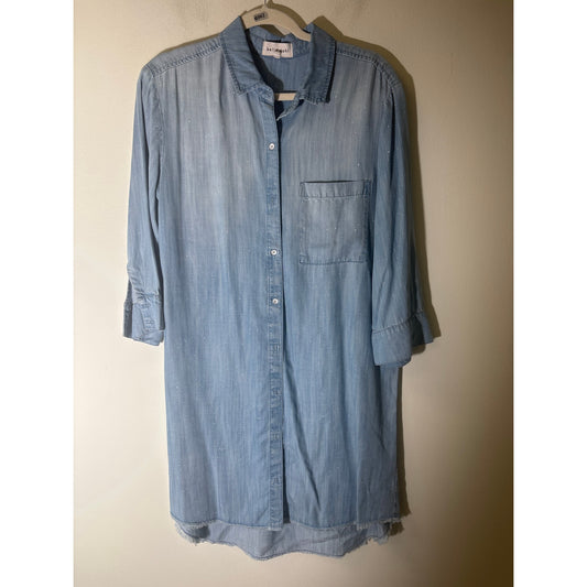 Belle Dahl Denim With Paint Dots Dress Sz M