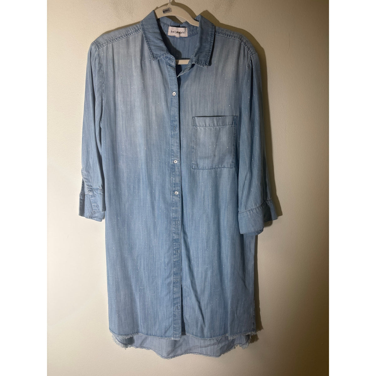 Belle Dahl Denim With Paint Dots Dress Sz M