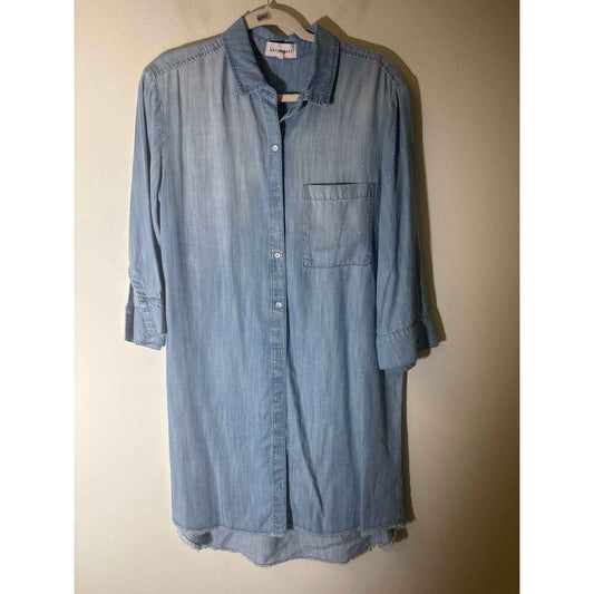 Belle Dahl Denim With Paint Dots Dress Sz M