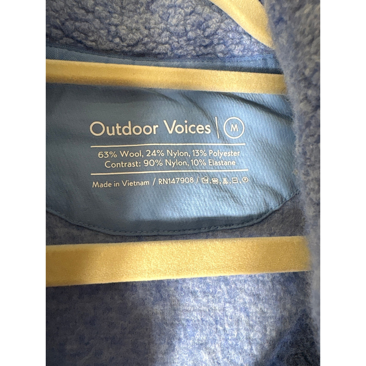 Outdoor Voices Blue Color Block Long Sleeve Pullover Sz M