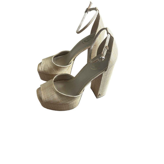 San Edelman Raffia Platform Sandals Sz 7