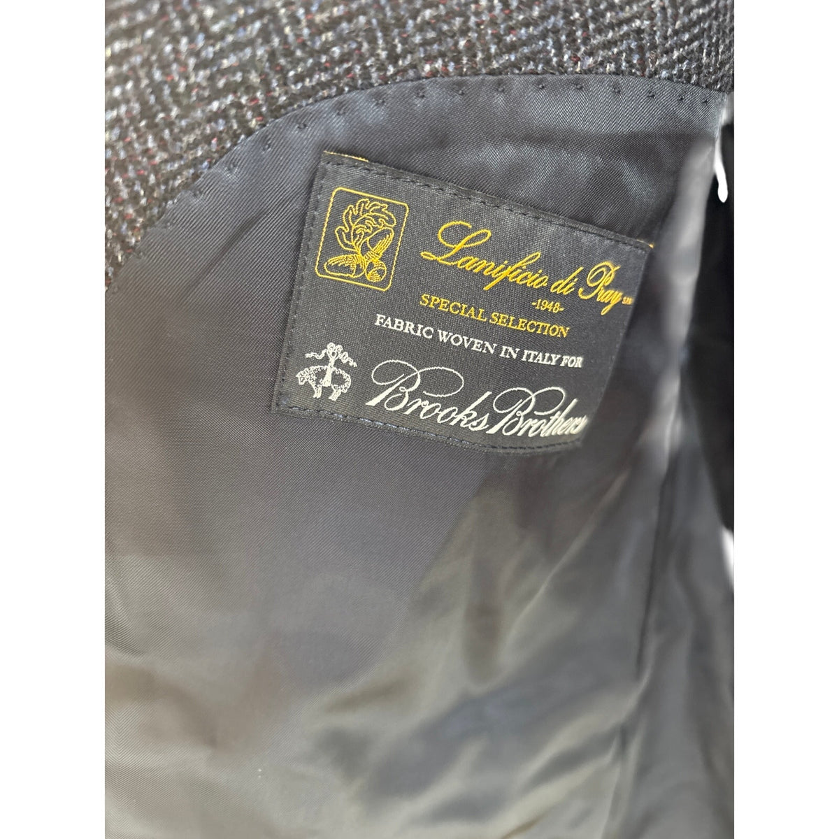 Mens Brooks Brothers Navy Blue Hounds Tooth Jacket Sz 48L