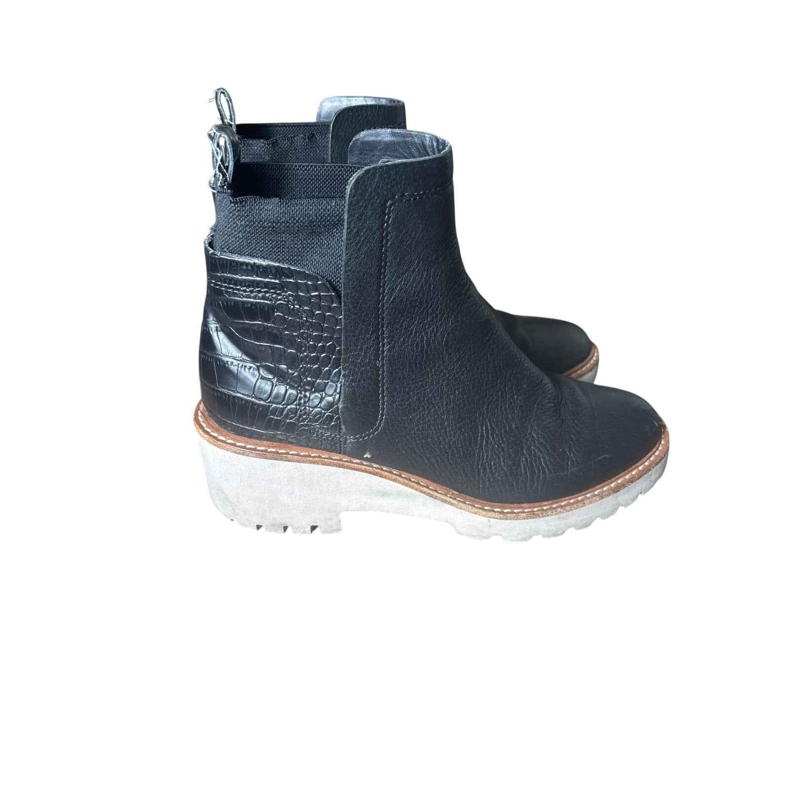 Dolce Vita Black Platform Pull On Ankle Boots Sz 7.5