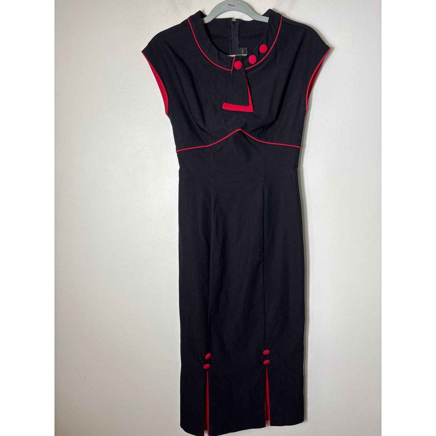 Stop Staring Black Red Cap Sleeve Body Con Maxi Dress Sz L