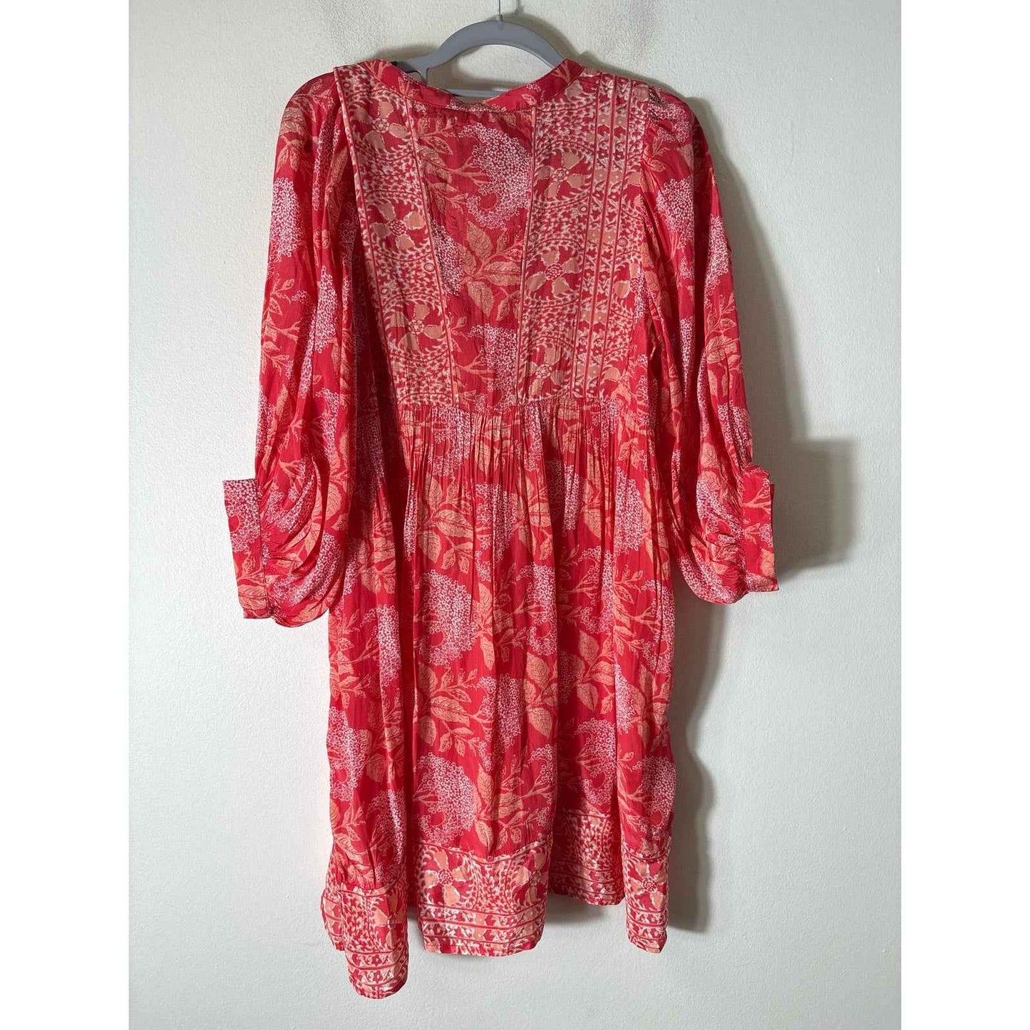 Elan Red and Peach Long Sleeve Knee Length Dress Sz M