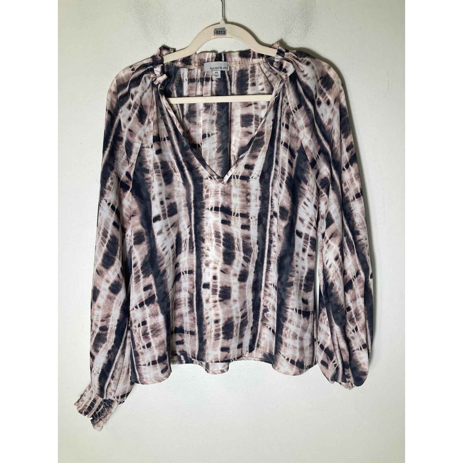 Allison Joy Black and Brown Long Sleeve Tie Dye Sz XS