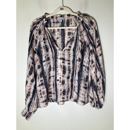 Allison Joy Black and Brown Long Sleeve Tie Dye Sz XS