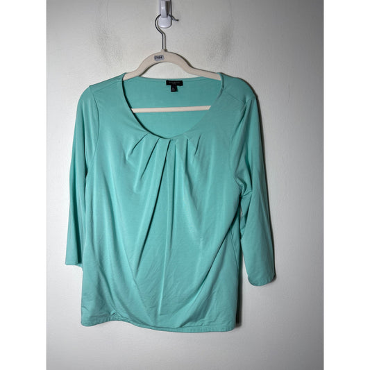 Talbots Aqua Scoop Neck Long Sleeve Tee Sz LP