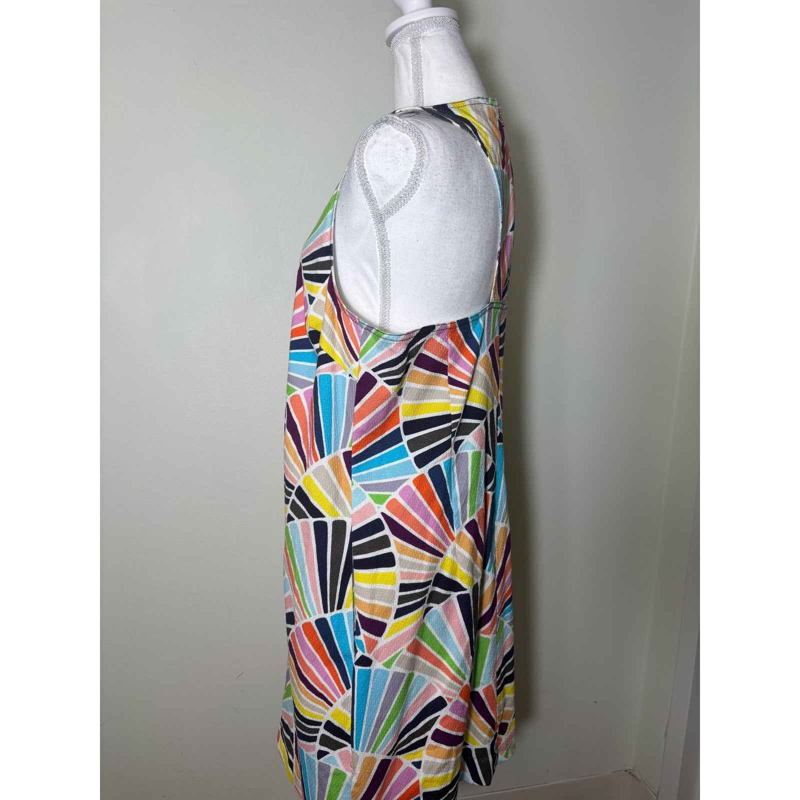 Trina Turk Multicolored Sleeveless Cotton Blend Knee Length Sz 12