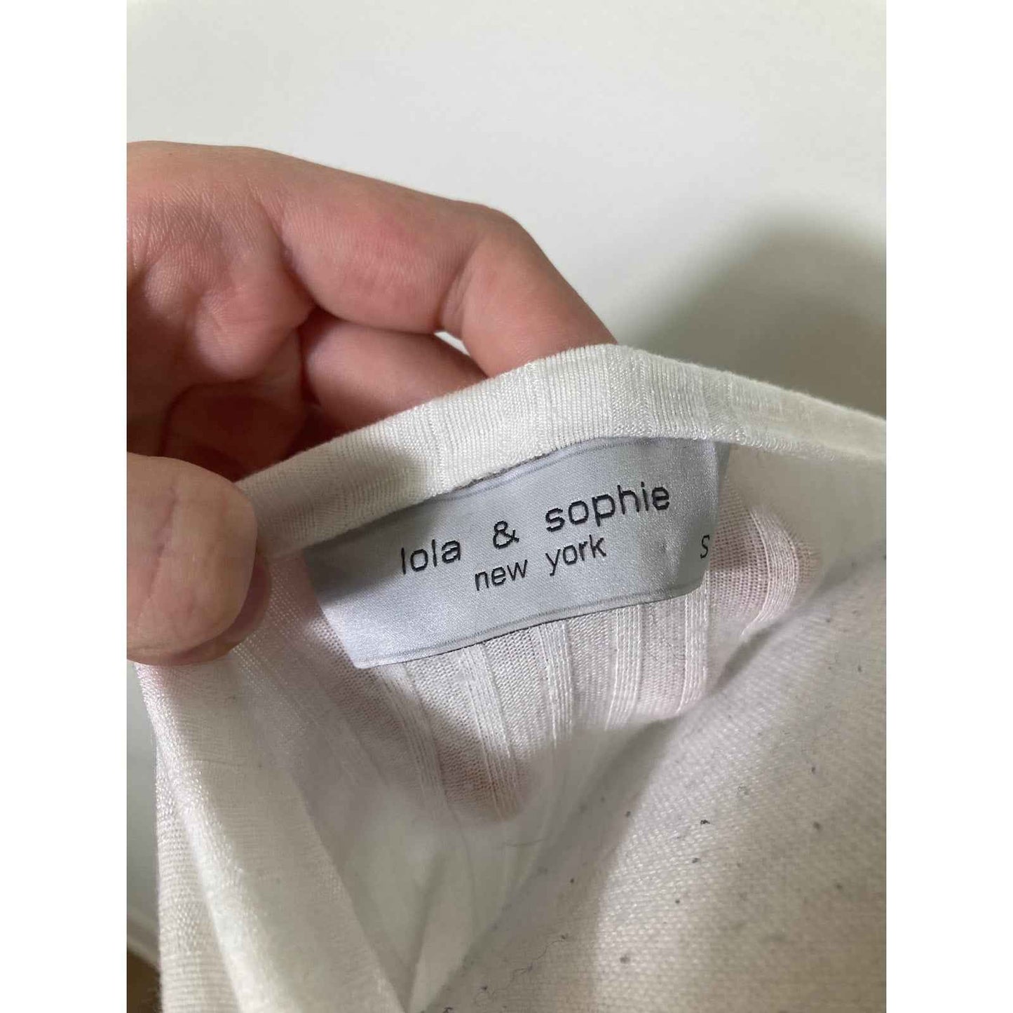 Lola & Sohie White Layered Front Long Sleeve Shirt Sz S